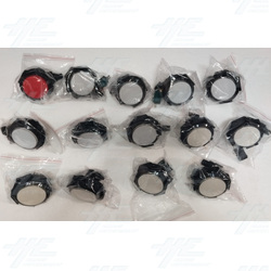 Dome Illuminated Push Button - White and Red with Microswitches Bulk Offer - New (14 Pcs)