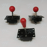 Assorted Arcade Joysticks - Black with Red Balltop - New (3 Pcs) - Assorted Arcade Joysticks - Black with Red Balltop