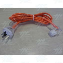 Power Cable 240V 10A AUST R/A Socket Orange - 2m