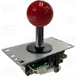 Arcade Joystick (Sanwa Style) with Microswitch PCB and 4/8 Way Restrictor Plate - Red