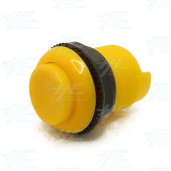 33mm Arcade Push Button with Inbuilt Microswitch - Yellow - Concave