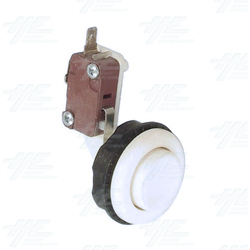 Pushbutton for Short Arcade Panel with Microswitch - White Pushbutton for Short Arcade Panel with Microswitch - White