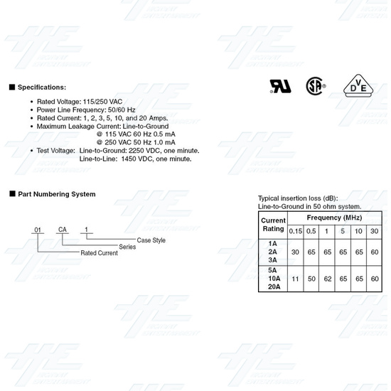 Noise EMI Filter - Product Specification