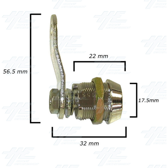 Cam Door Lock 15mm - With Latch (Made in Taiwan) - Diagram