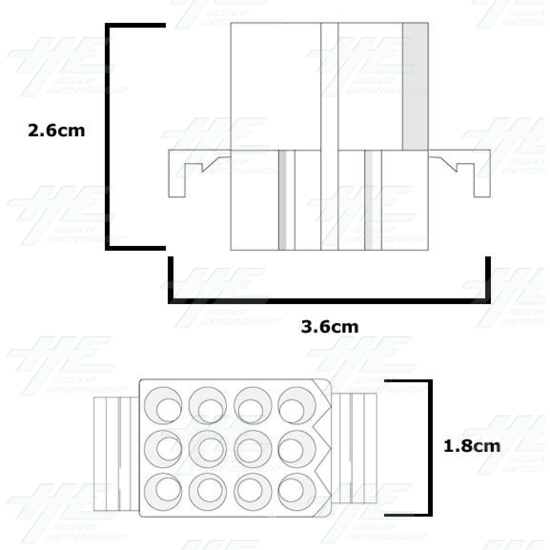 MOLEX 12 Way Receptacle Plug - 03-09-1121 - Diagram