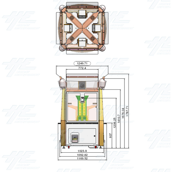 Sushi Party Arcade Medal Machine - Measurements