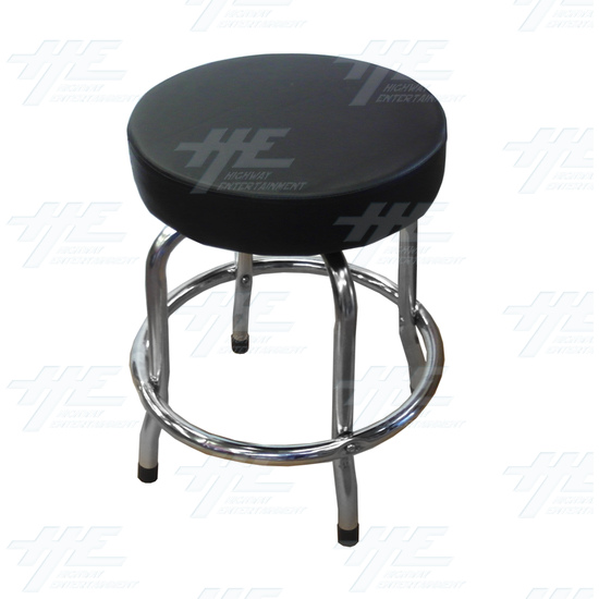 Arcade Stool Chrome with Swivel Seat - Full View