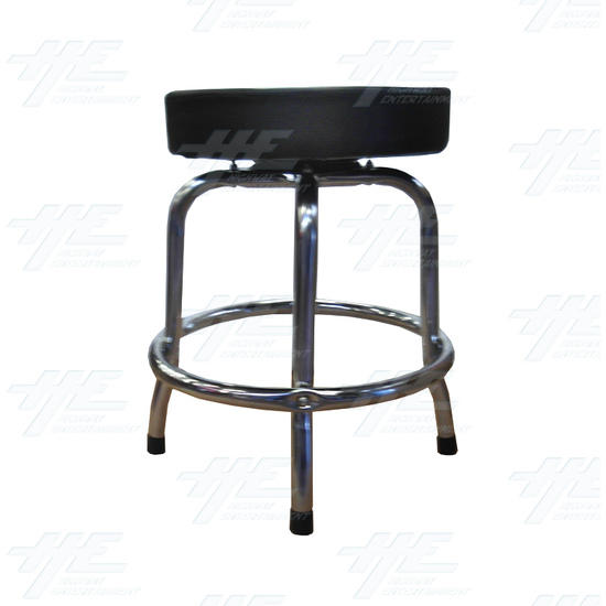 Arcade Stool Chrome with Swivel Seat - Side View