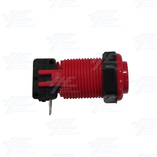 Arcade Push Button with Microswitch - Red (Premium Series) - Side View With Microswitch