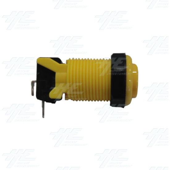 Arcade Push Button with Microswitch - Yellow (Premium Series) - Side View With Microswitch