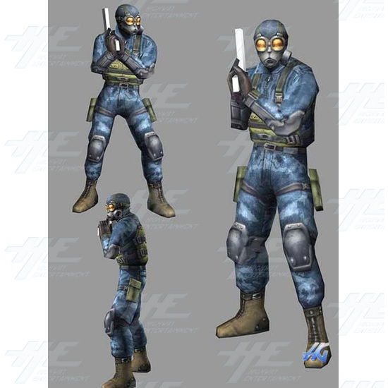 Time Crisis 3 SD (Japan Model) Arcade Machine - Foot Soldier Character Design