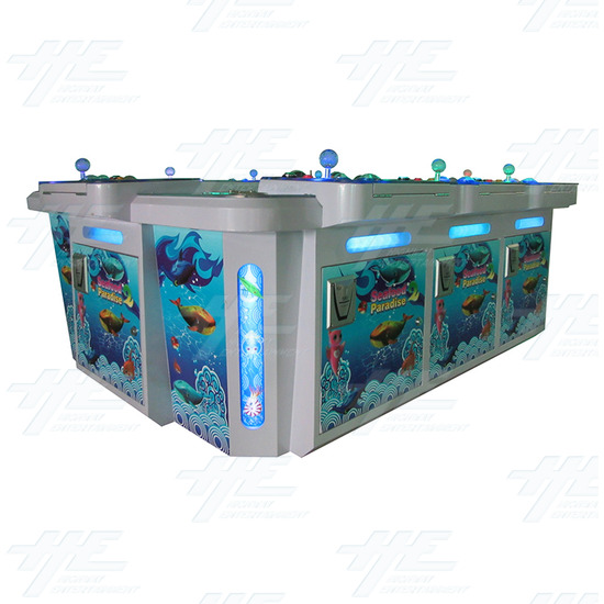 Seafood Paradise 2 58 inch Arcade Machine with Note Acceptor and Thermal Printer - Cabinet Angle