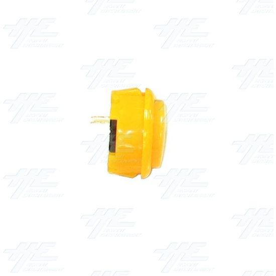 Arcade Pushbutton 33mm - Yellow - Side View