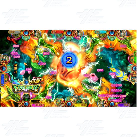 Ocean King 3 Monster Awaken Arcade Fish Machine - 6 to 10 Player Machine - Flaming Dragon