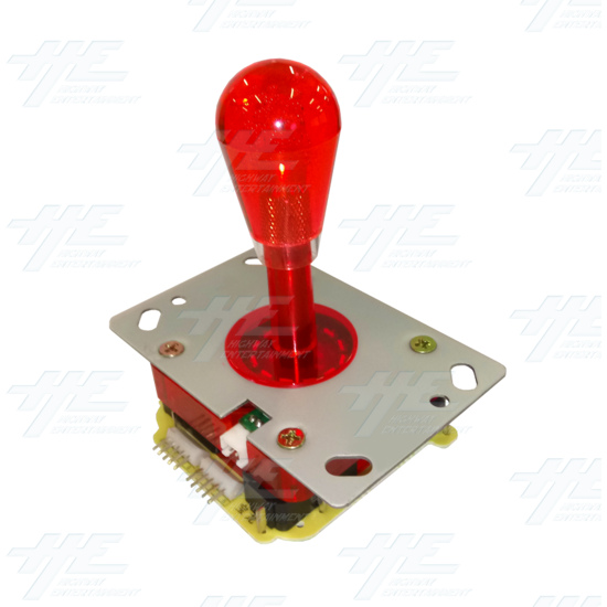 Red Illuminated Joystick for Arcade Machine - Angle View