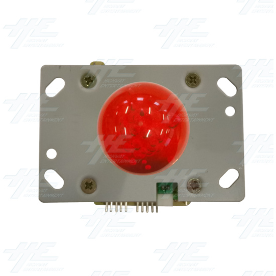 Red Illuminated Joystick for Arcade Machine - Top View