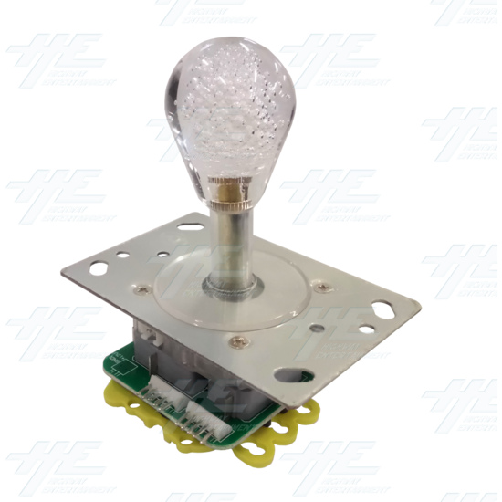 Short Bat Clear Bubble Top Multi-coloured Illuminated Joystick for Arcade Machine - Angle View