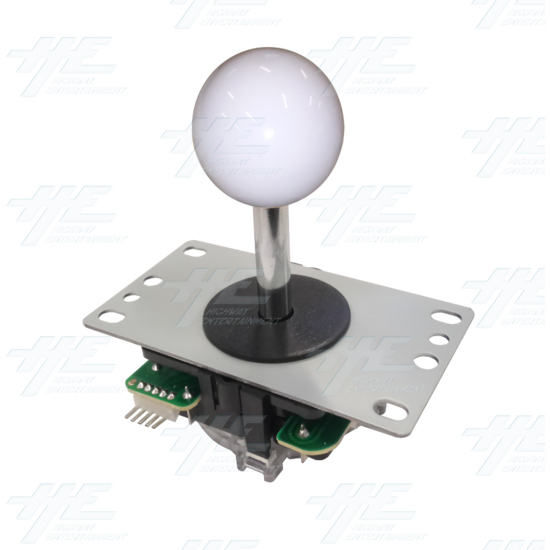 DIY White Arcade Joystick and Buttons Kit for Arcade Machines - White Joystick - Angle View