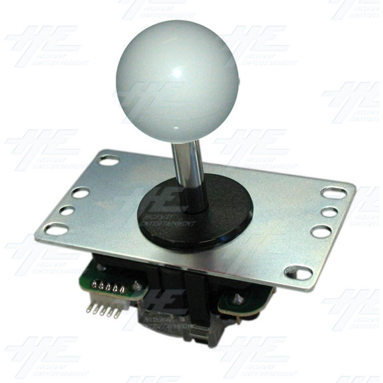 Sanwa Joystick (JLF-TP-8YT) with White Ball Top - Angle View