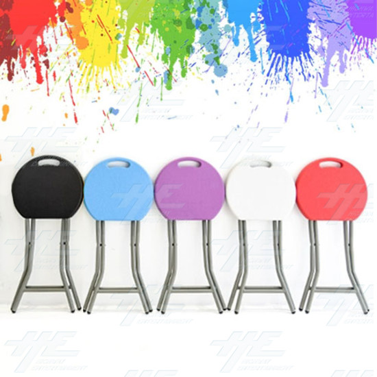 Plastic Fold Out Stool - (Black Version) - Available Colours