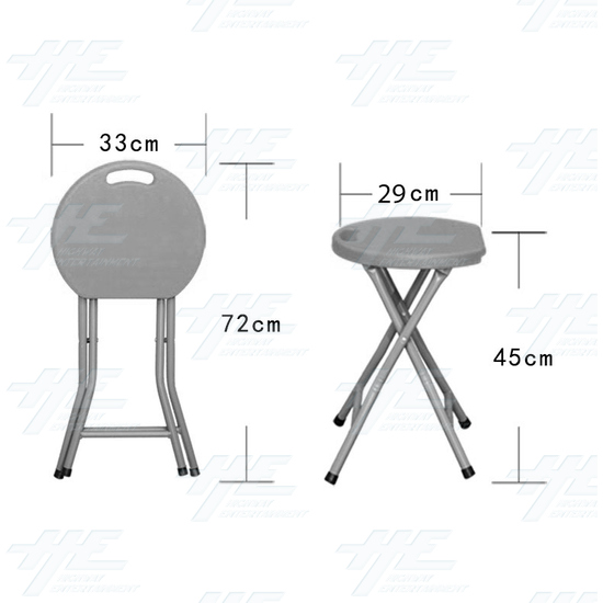 Plastic Fold Out Stool - (Purple Version) - Dimensions