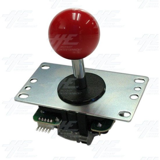 Sanwa Joystick (JLF-TP-8YT) with Red Ball Top - Angle View