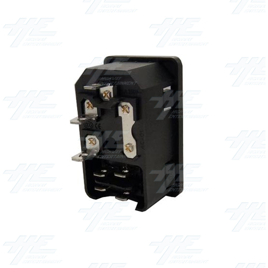 Power Socket with Fuse (Rectangle Type) - Power Socket with Fuse (Rectangle Type) - Back Angle View