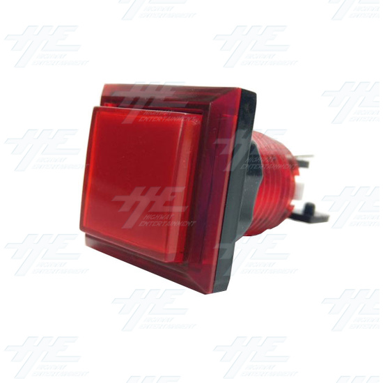 Square 33mm Illuminated Push Button Set - Red - Square 33mm Illuminated Push Button - Red Angle View