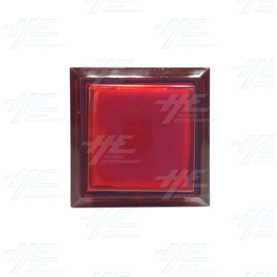 Square 33mm Illuminated Push Button Set - Red - Square 33mm Illuminated Push Button - Red Front View