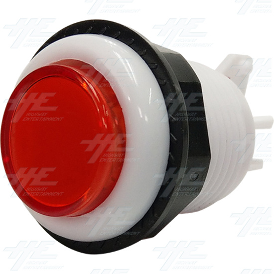 33mm White Rim Pushbutton Eco Series - Red - White Rim Pushbutton Eco Series - Red Angle View