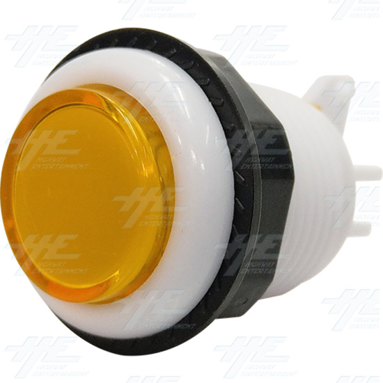 33mm White Rim Pushbutton Eco Series - Yellow - White Rim Pushbutton Eco Series - Yellow Angle View