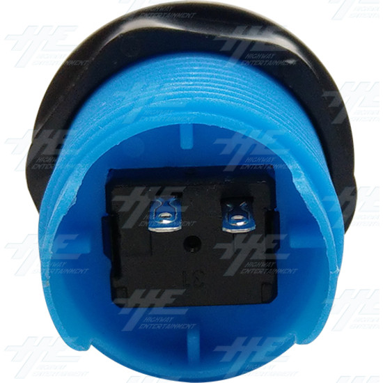 33mm Arcade Push Button with Inbuilt Microswitch - Blue - Convex - Blue Push Button with Inbuilt Microswitch