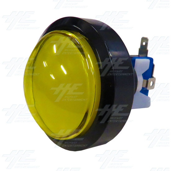 Big Dome Push Button Illuminated Set (63mm) - Yellow - Dome Illuminated Push Button Set - Yellow Angle View