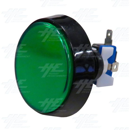 Flat Illuminated Push Button Set 60mm - Green - Flat Illuminated Push Button - Green Angle View