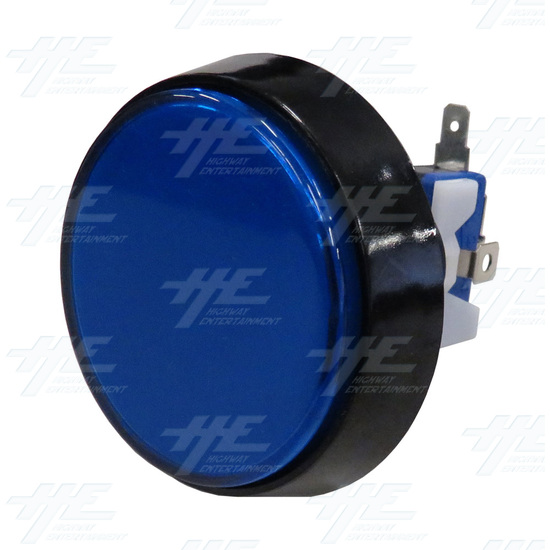 Flat Illuminated Push Button Set 60mm - Blue - Flat Illuminated Push Button - Blue Angle View