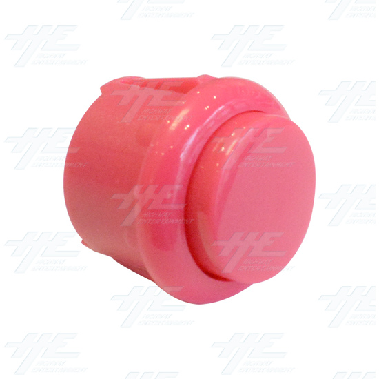 24mm Snap in Arcade Push Button - Pink - 24mm Snap-in Push Button - Pink Angle View