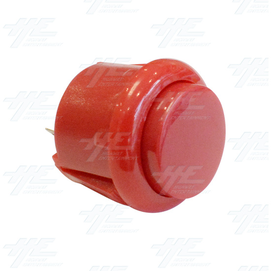 24mm Snap in Arcade Push Button - Red - 24mm Snap-in Push Button - Red Angle View