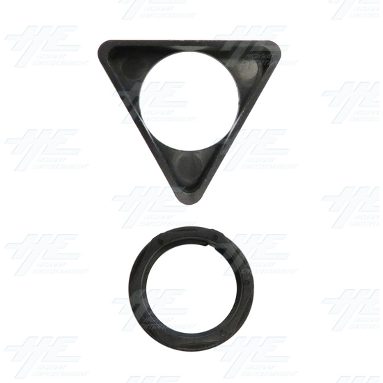 Triangle Illuminated Push Button Set - Green - Black Surround and Fastener Nut