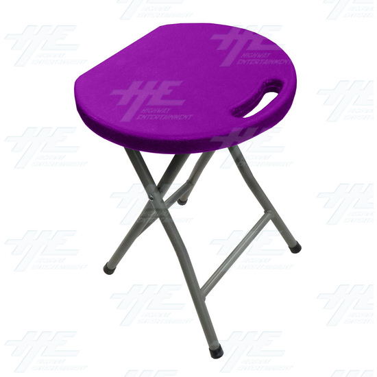 Plastic Fold Out Stool - (Purple Version) - Angle View