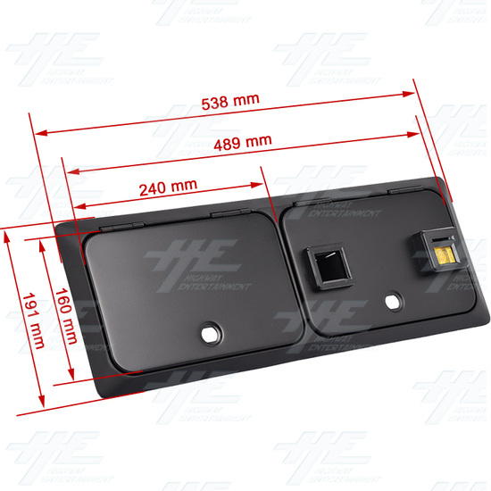 Double Door - Single Coin Mech Door with Housing - Dimensions