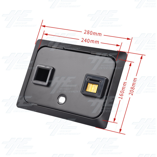 Single Door Coin Mech with Housing - Dimensions