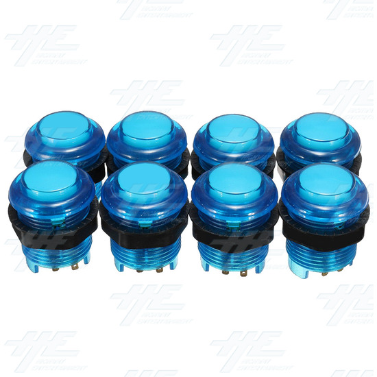 Two Player Arcade Kit for PC (DIY Type C) Sanwa Style Joystick - Two Player Arcade Kit for PC (DIY Type C) - 28mm Transparent Blue Buttons