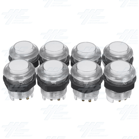 Two Player Arcade Kit for PC (DIY Type C) Sanwa Style Joystick - Two Player Arcade Kit for PC (DIY Type C) - 28mm Transparent White Buttons