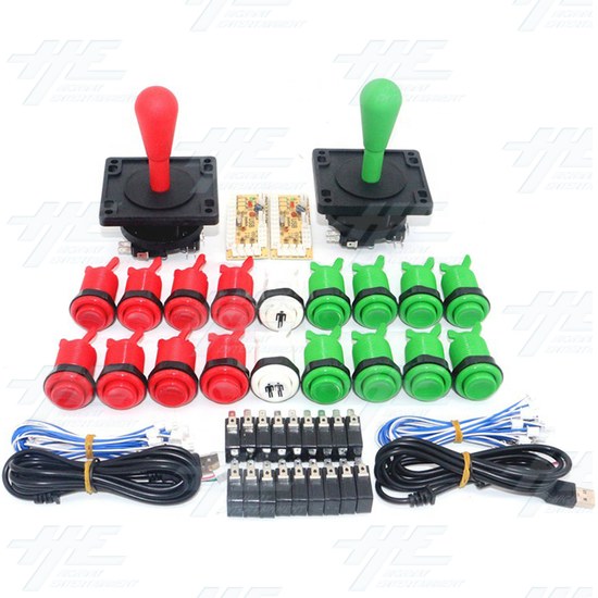 Two Player Arcade Kit for PC (DIY Type E) American Style - Full Kit