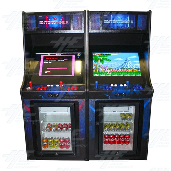 The Entertainer 26inch Arcade Machine (Blue Version) - Entertainer - Red and Blue Front Views