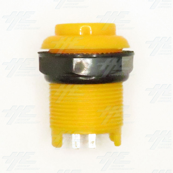 33mm Arcade Push Button with Inbuilt Microswitch - Yellow - Concave - Push Button with Inbuilt Microswitch - Yellow - Concave