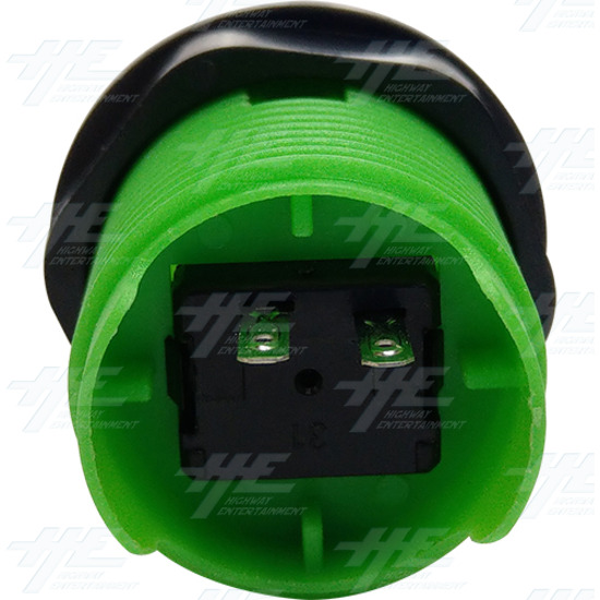 33mm Arcade Push Button with Inbuilt Microswitch - Green - Convex - Push Button with Inbuilt Microswitch - Green - Convex