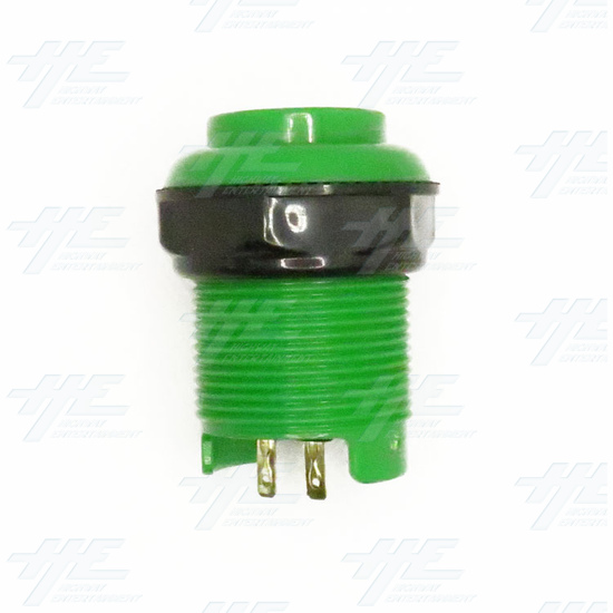 33mm Arcade Push Button with Inbuilt Microswitch - Green - Concave -  Push Button with Inbuilt Microswitch - Green - Concave