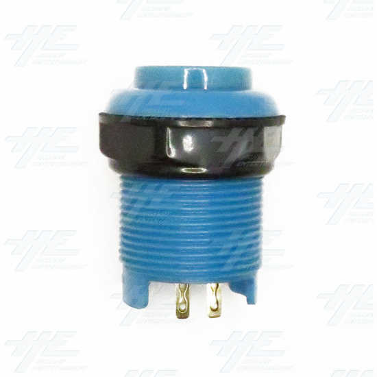 33mm Arcade Push Button with Inbuilt Microswitch - Blue - Concave - Push Button with Inbuilt Microswitch - Blue - Concave