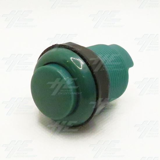 33mm Arcade Push Button with Inbuilt Microswitch - Dark Green/Turquoise - Convex - Push Button with Inbuilt Microswitch - Dark Green/Turquoise - Convex